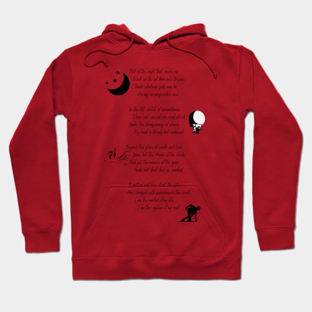 William Ernest Henley- Out of the night that covers me invictus poem Hoodie by Fafi